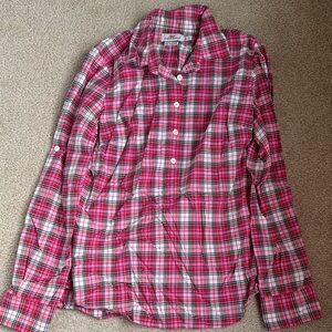 J. Crew Pink and White Plaid Button-Down Shirt